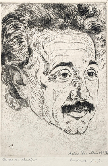 This engraved portrait of Albert Einstein (1879-1955) by Hermann Struck (1876-1944), 207 mm x 147 mm (approximately 8¼