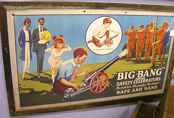 Although “Big-Bang” and “Safe and Sane” rarely go together, both were promised by this advertisement for a “No danger” cannon. The ad was $1800 from Mark Hulse.