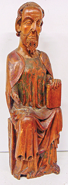 18th Century carved saint, probably St. Jerome