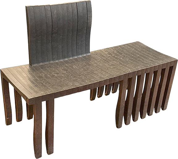 Shigeru Ban for Artek, 10-Unit System modular bench, manufactured by Artek, Finland, circa 2009, nontoxic, sustainable, and recyclable wood-plastic composite, 33
