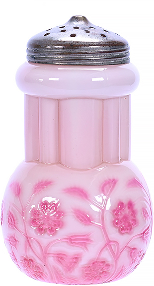 Findlay onyx rose art glass sugar shaker, 5¼