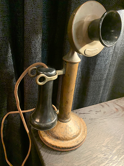 Roycroft produced this stick phone that was powered by Western Electric in 1911-13. Offered by Exton, Pennsylvania-based StickleyCopper.com, it was priced at $9500. Ron Ciarmello said only 40 to 60 of the phones were made. It still can receive a call, he said, but would have to be rewired to make one.