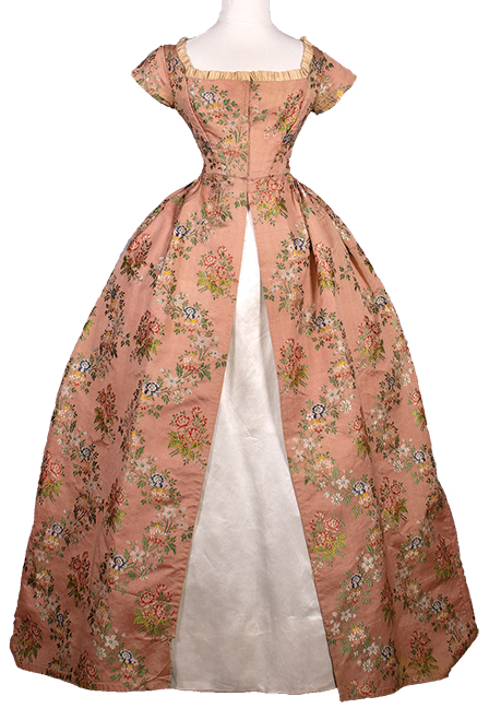 Silk brocade open robe, originally 1780s