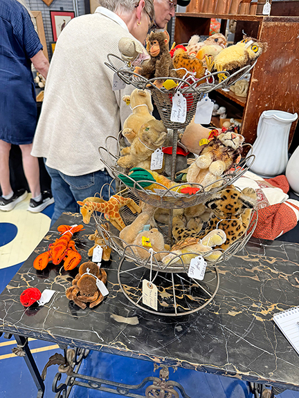 &ldquo;It&rsquo;s a Peaceable Kingdom,&rdquo; joked Rachel Gurley of the three-tiered wire basket filled with small Steiff animals, priced from $55 to $125. The lobster was $95, and the basket was $165.