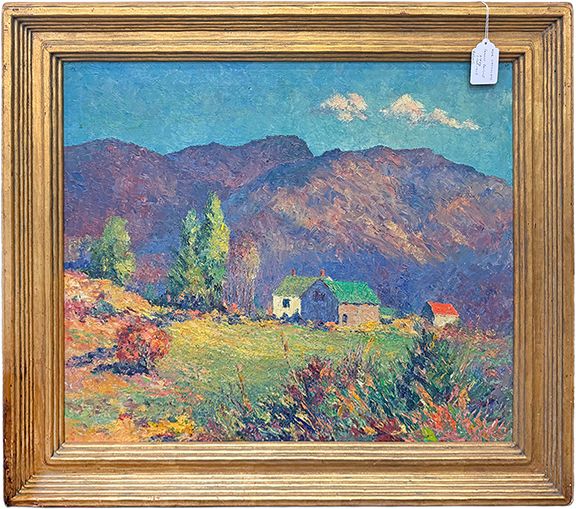 A painting by Francis Orville Libby (1883-1961), probably a western Maine scene, was $6800 from John Woytowicz of Gardiner, Maine.