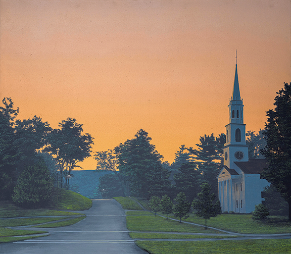 Nocturne with New England Church by Stephen Hannock (b. 1951) sold to an online bidder for $14,025. The 42¼