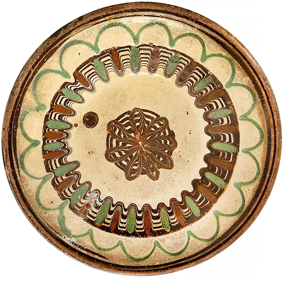 According to George Manger, a recent guest on the June 19 podcast of Curious Objects, he kept bidding on this rare charger, attributed to Henry Adam (1782-1819), who came from Germany in 1797, at Sotheby’s until he got it. “It’s a work of art,” Manger had said. For this 11¼