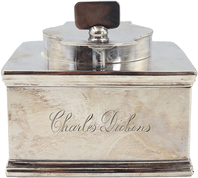 Charles Dickens Sheffield Silver Plate Inkwell