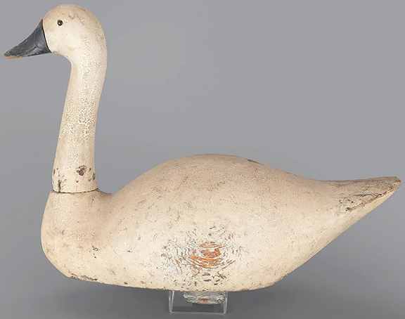 Mason’s Decoy Factory, Detroit, Michigan, 1896-1924, made decoys in several well-defined categories, with Premier-grade birds being their highest grade. This Premier-grade swan, 21½