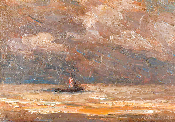 John Sloan (1871-1951), East River, Approaching Storm, oil on panel, 5