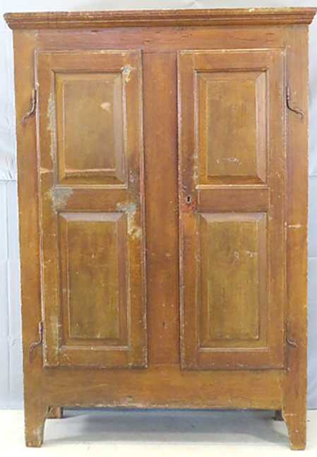 Early Painted Cupboard, Rattail Hinges