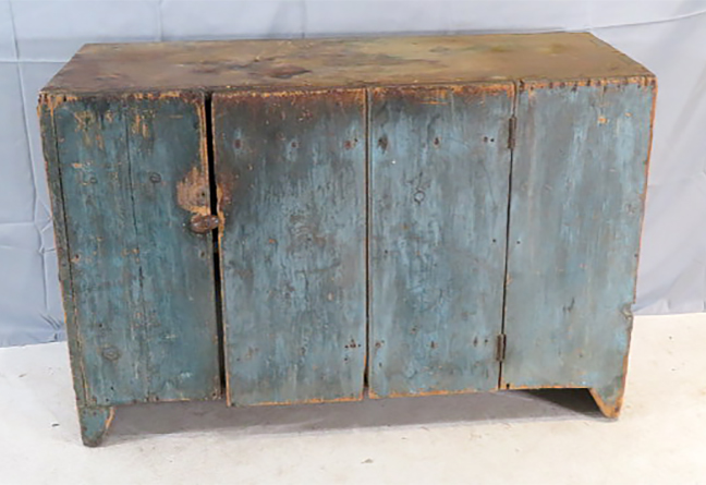 Painted blue cupboard base cabinet