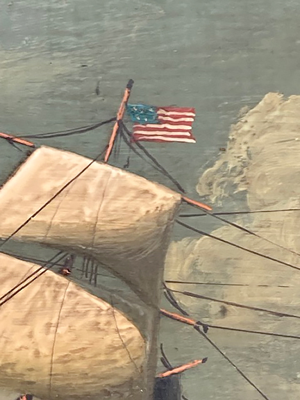 American flag on mast