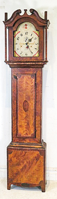 Paint decorated Riley Whiting tall clock
