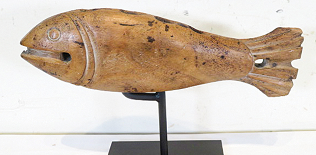 Wood nautical cod fish deadeye rigging block