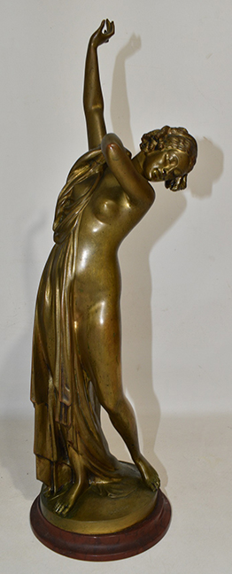 Classical bronze nude signed E. Seger (Ernst, German 1868 - 1939), 19th C., h. 21