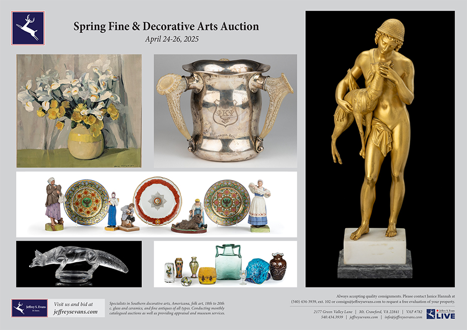 Jeffrey S. Evans & Assoc. Spring Fine & Decorative Arts Auction: April 24-26