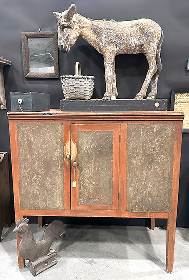 Humorist and poet Ogden Nash (1902-1971) might have thought there were no rules in the world of mules, but this one certainly commanded the attention of everyone who walked by. Made of papier-mâché with worn gold paint, 1920s-30s, 32