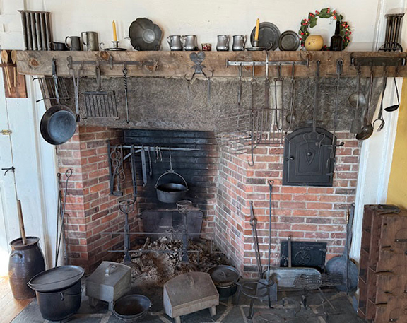 Fantastic iron & tin fireplace/cooking accessories from the Marlow, NH, estate’s working fireplace