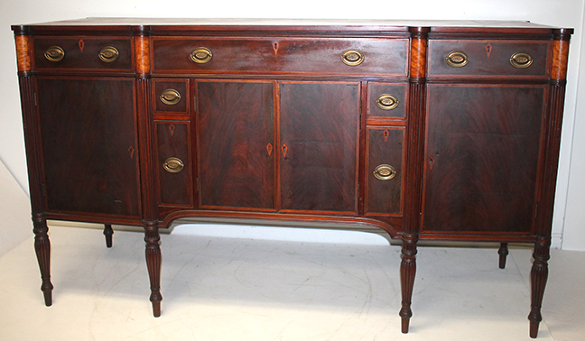 Late 18th/early 19th C. Boston Federal mahogany inlaid sideboard attributed to John Seymour
