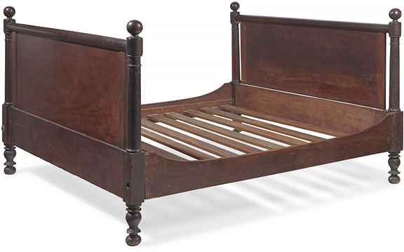 This southern Classical mahogany bed, said to have been made by Green & Brothers, Alexandria, Virginia, 1835-40, 47