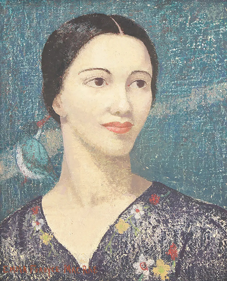 Emma Fordyce MacRae, Linda, oil on canvas mounted to board, signed, 17 1/8