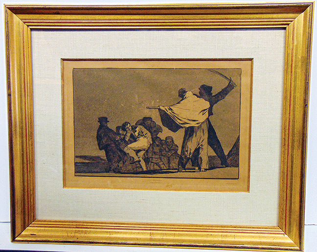 Goya etching & aquatint, Que Guerrero
