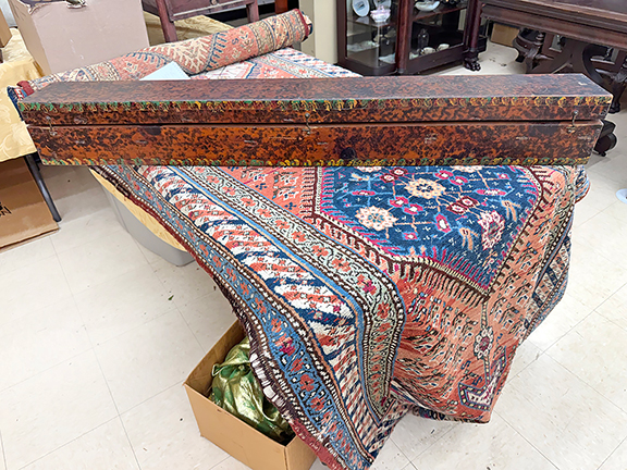 The long paint-decorated box, possibly for maps, was priced at $200 from Wayne White of Woburn, Massachusetts.