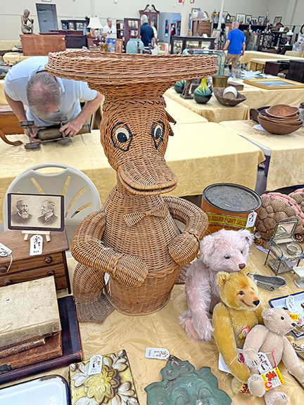 This bow-tie-wearing duck plant stand from the 1930s is whimsical and $275 from Christine Rosenbaum of Haverhill, Massachusetts.