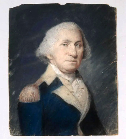 The high lot of the sale was this pastel on paper portrait of George Washington. Neither dated nor signed, the pastel is believed likely to have been the work of a member of the Sharples family. Two examples of portraits of George Washington, one in this pose, within the collection of the National Portrait Gallery in London are attributed to Ellen Sharples, after James Sharples. James’s son Felix is also known to have worked in pastels. The 8¼