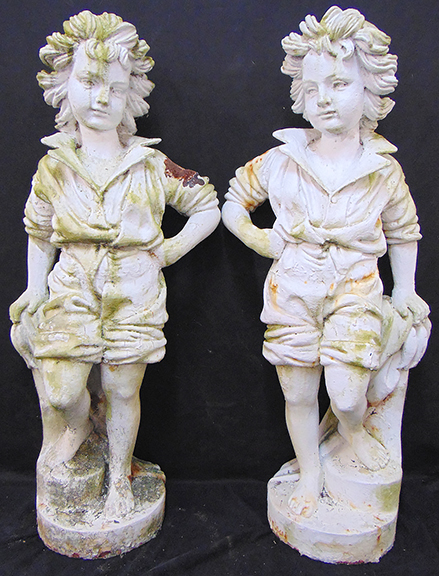 Pair large cast-iron figures