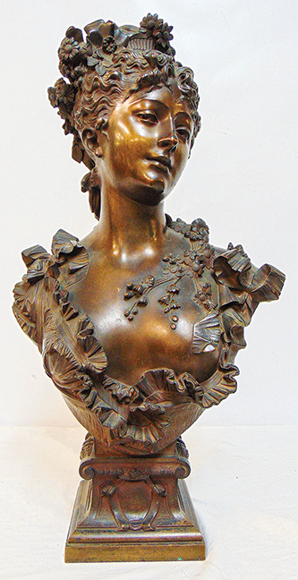 Bronze bust of a lady, Carrier Belleuse