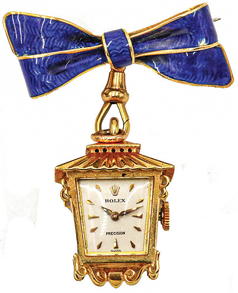 Rolex 18k yellow gold lantern charm watch from the 1950s-60s, 1¼