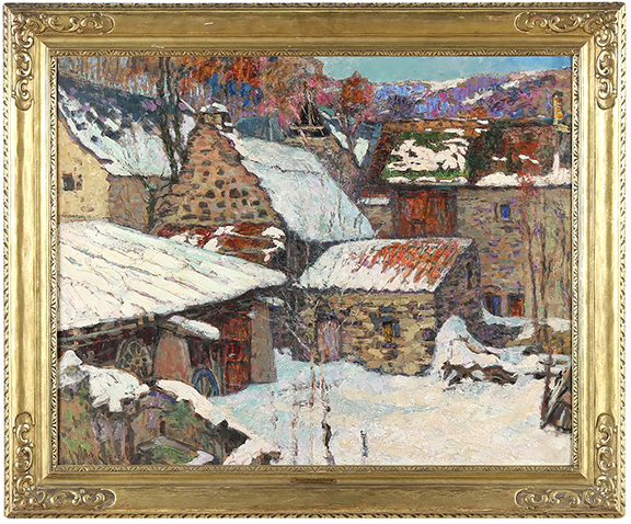 On-site bidder Olin Melchionna purchased Winter, Auvergne, France by Victor Charreton (French, 1864-1936), a signed 28