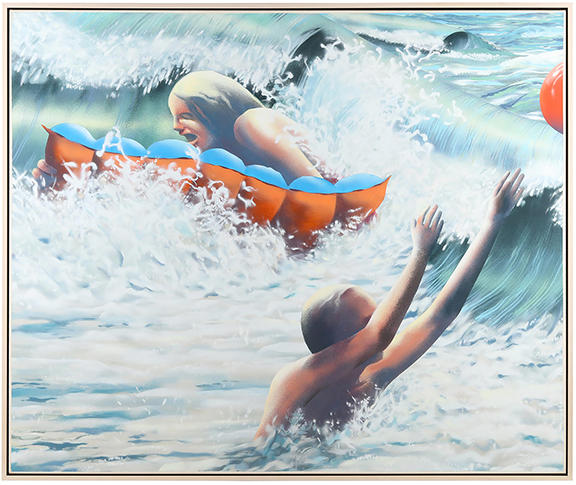 Leland Little has done well with paintings by North Carolina native Maud Gatewood (1934-2004) in his recent sales. Her framed Breakers (Red Ball), an acrylic on canvas, 60