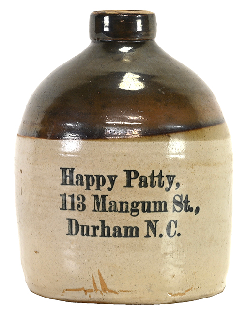 Very Rare Happy Patty Saloon Durham N.C. Jug