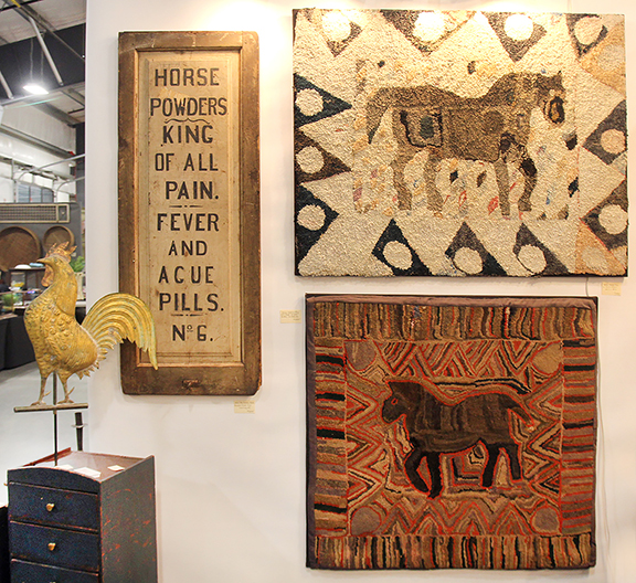 The horse hooked rug at the top, measuring 38½
