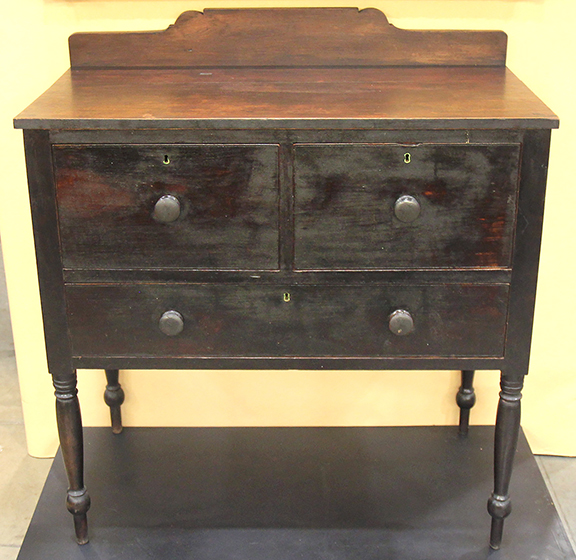 Sugar sideboard? Liquor sideboard? Tony Lewis of Tony’s Antiques, Powell, Tennessee, wasn’t completely sure, but there is no question that this piece is in a hard-to-find small size at 44