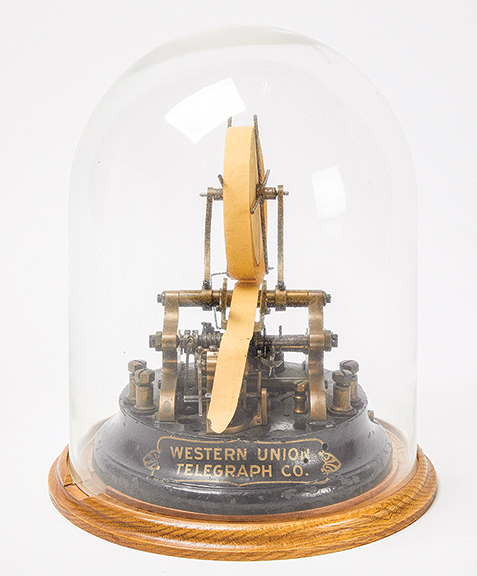 Among the array of important early mechanical devices invented by Thomas Alva Edison (1847-1931) was the automatic telegraph in the 1870s. A Western Union Telegraph Co. machine, 9