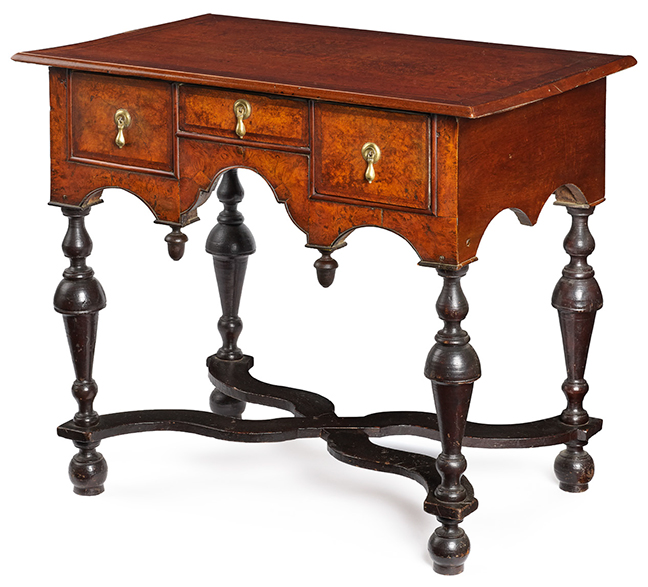Property from the Collection of Dr. Larry McCallister to include a William & Mary lowboy
