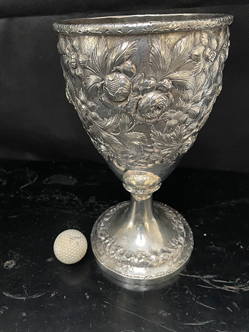 Monumental coin silver goblet by Daniel Winchester while working for W & A Cooper (1841-1842) at Louisville, Kentucky