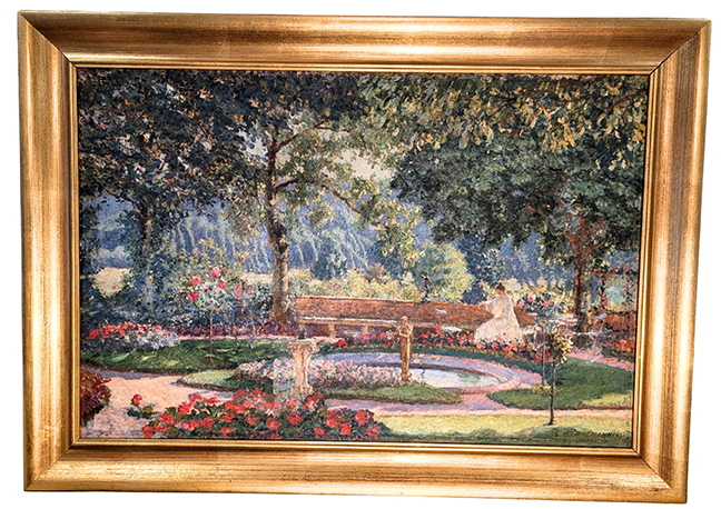 Frederick William MacMonnies (1863-1937) French, Oil on Canvas, Giverny Garden