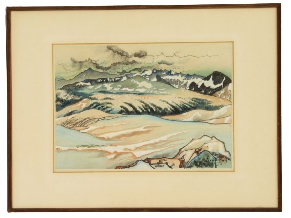 Chiura Obata (1885-1975) American-Japanese, Color Woodcut Great Nature