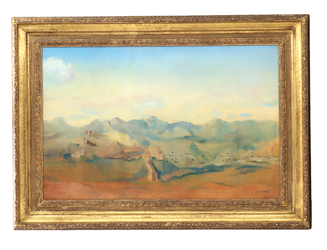 Arthur Bowen Davies (1862-1928) American, Oil on Canvas View of Mountains (Spain)