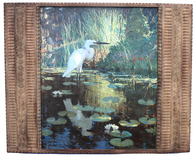 Rare Frank Weston Benson (1862-1951), American, Oil on Canvas &ldquo;The White Heron&rdquo;