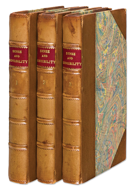 Jane Austen, Sense and Sensibility: A Novel, 3 volumes, London, 1813. Estimate $6,000 to $9,000. At auction October 26.