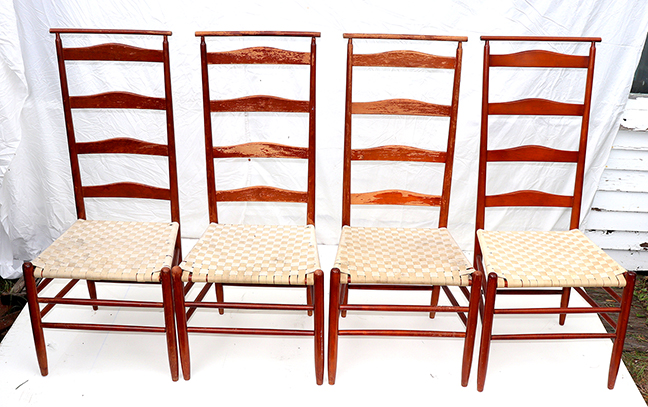 Set of 4 Shaker Shawl Back Chairs