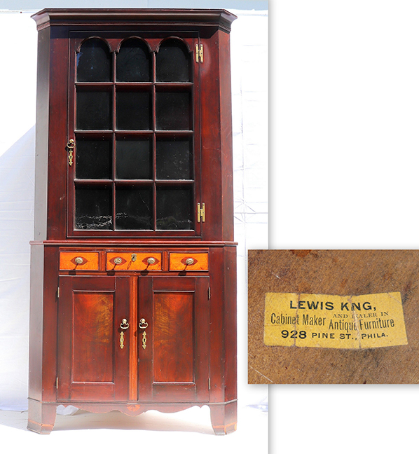 Lewis King, Philadelphia, Mahogany Corner Cabinet