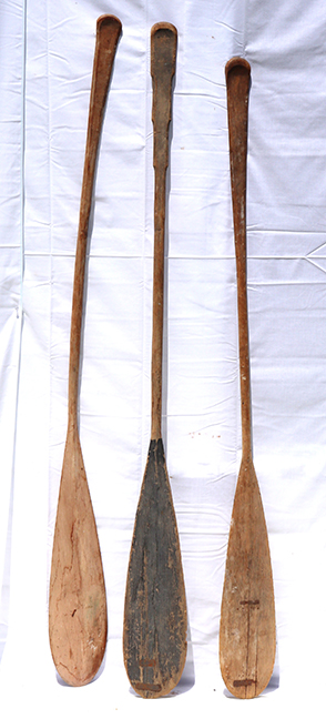 Three 19th-Century Penobscot Indian Canoe Paddles
