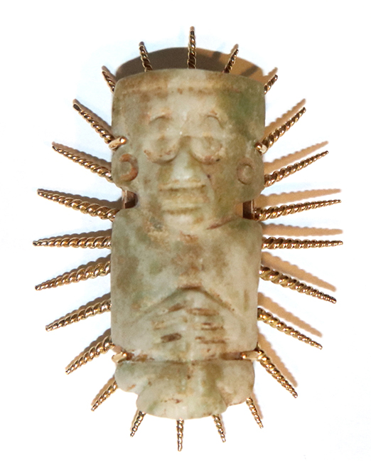 Mixtec Brooch with Solid Gold Rays